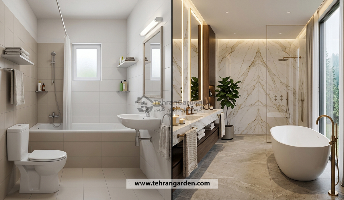 طراحی سرویس بهداشتی ویلای لوکس