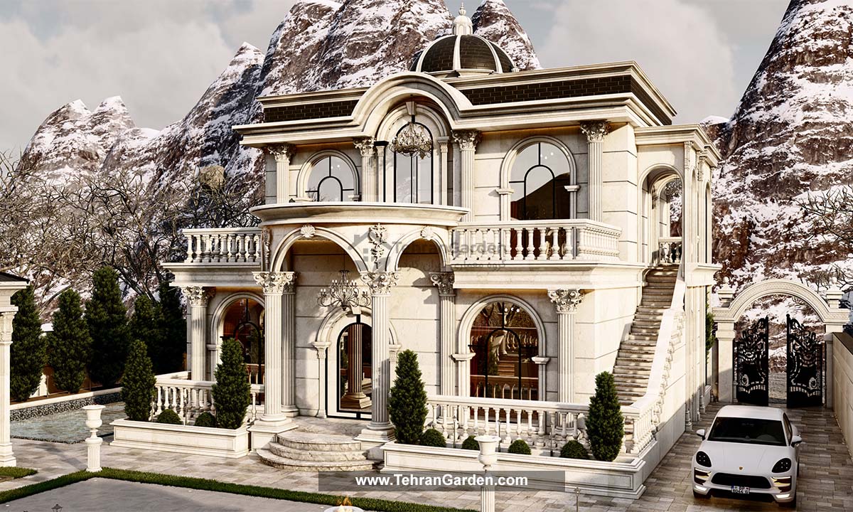 طراحی ویلا دوبلکس کلاسیک
