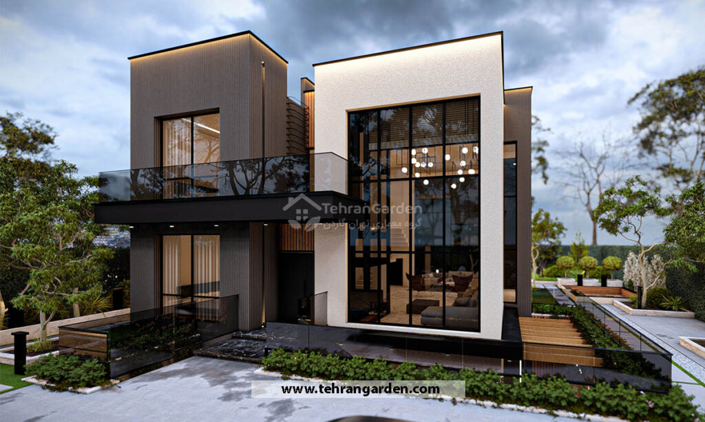 طراحی نمای ویلا دوبلکس