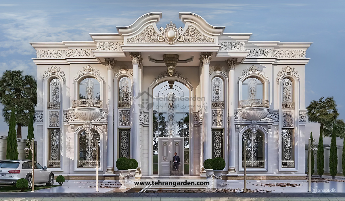 طراحی نمای کلاسیک ویلا