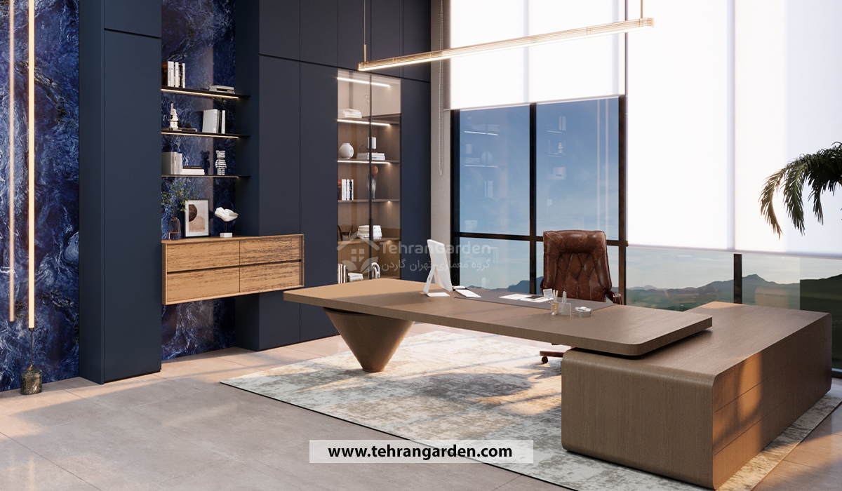 طراحی اتاق کار در ویلا تریبلکس