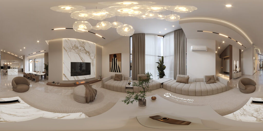 پروژه طراحی داخلی ویلا 360 درجه